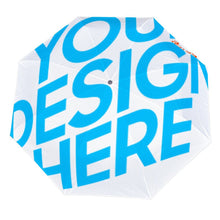 Lade das Bild in den Galerie-Viewer, Manueller / Automatischer 3-Falt Regenschirm Taschenschirm mit 3 Segmenten Außendruck mit Fotos Logos selbst gestalten und bedrucken

