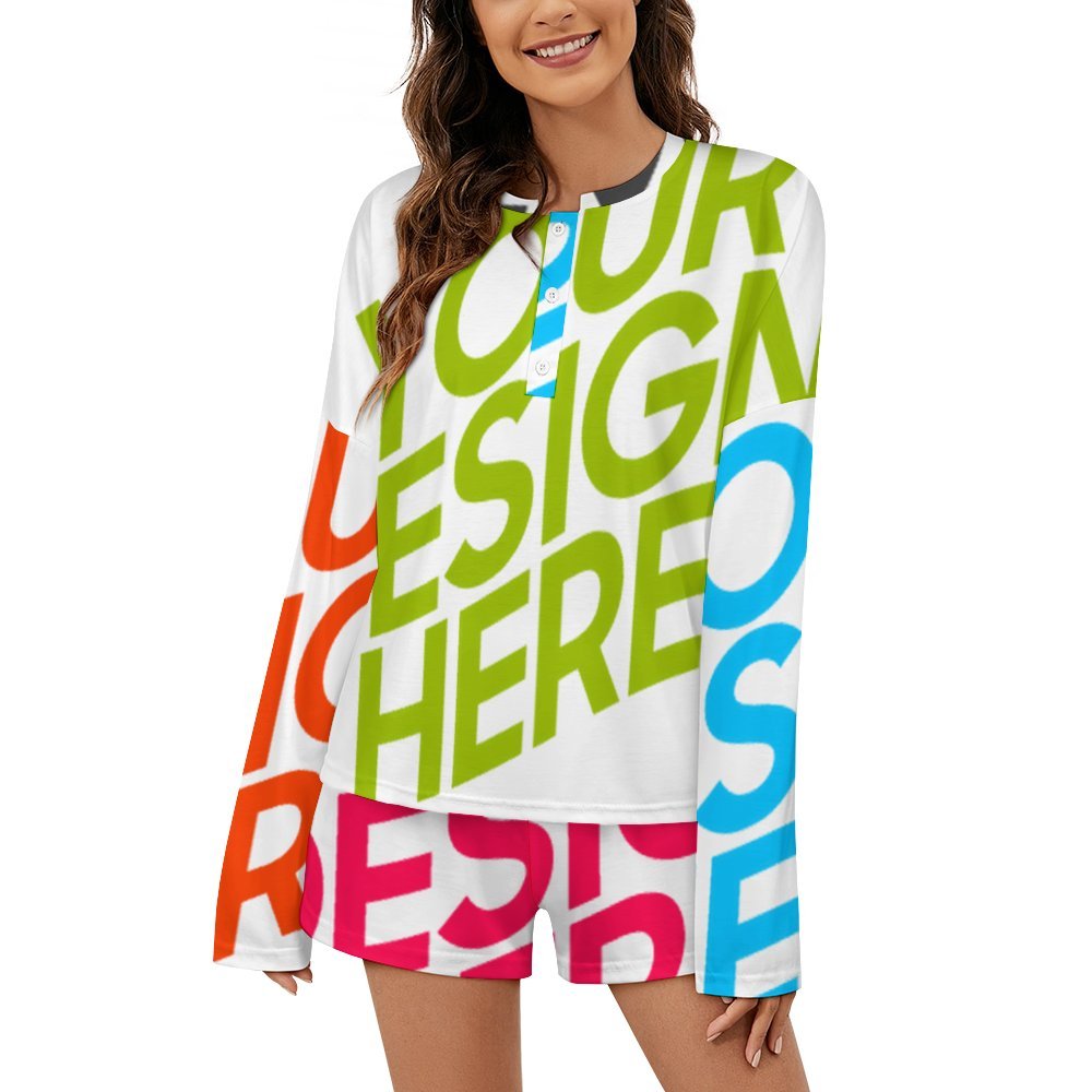 Multi-Image-Design Damen / Frauen Pyjama Schlafanzug (2 tlg.) 203 mit Foto Design Motiv Text selbst gestalten und bedrucken