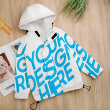 Lade das Bild in den Galerie-Viewer, Winterjacke Modische warme Kurzjacke Printjacke mit Klettblende über dem Reißverschluss A681 für Kinder- und Jugendliche Jungen mit Foto Muster Text selbst gestalten und bedrucken
