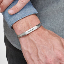 Lade das Bild in den Galerie-Viewer, Herren Armband &quot;Narrow Cuff&quot; S0039 mit Gravur selbst gestalten mit Gravur aus Sterling Silber oder Kupfer
