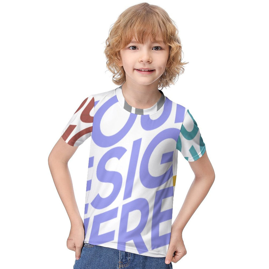 Multi-Image-Design Kinder Jungen Kurzärmeliges T Shirt ET023 mit Foto Design Motiv Text selbst gestalten und bedrucken