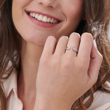 Lade das Bild in den Galerie-Viewer, Personalisierter Damen Open Ring Offene Ringe J0029 mit Wunschgravur mit 18K Gold Roségold Vergoldung selbst gestalten
