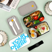 Lade das Bild in den Galerie-Viewer, Doppelschichtige Bento-Box Brotdose Geteilte Lunchbox mit Bento-Gurt mit Fotos Muster Text Logo selbst gestalten und bedrucken
