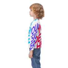 Lade das Bild in den Galerie-Viewer, Langarm Sweatshirt Pullover mit Rundhalsausschnitt für Kinder Mädchen Jungen mit Foto Text selbst gestalten und bedrucken
