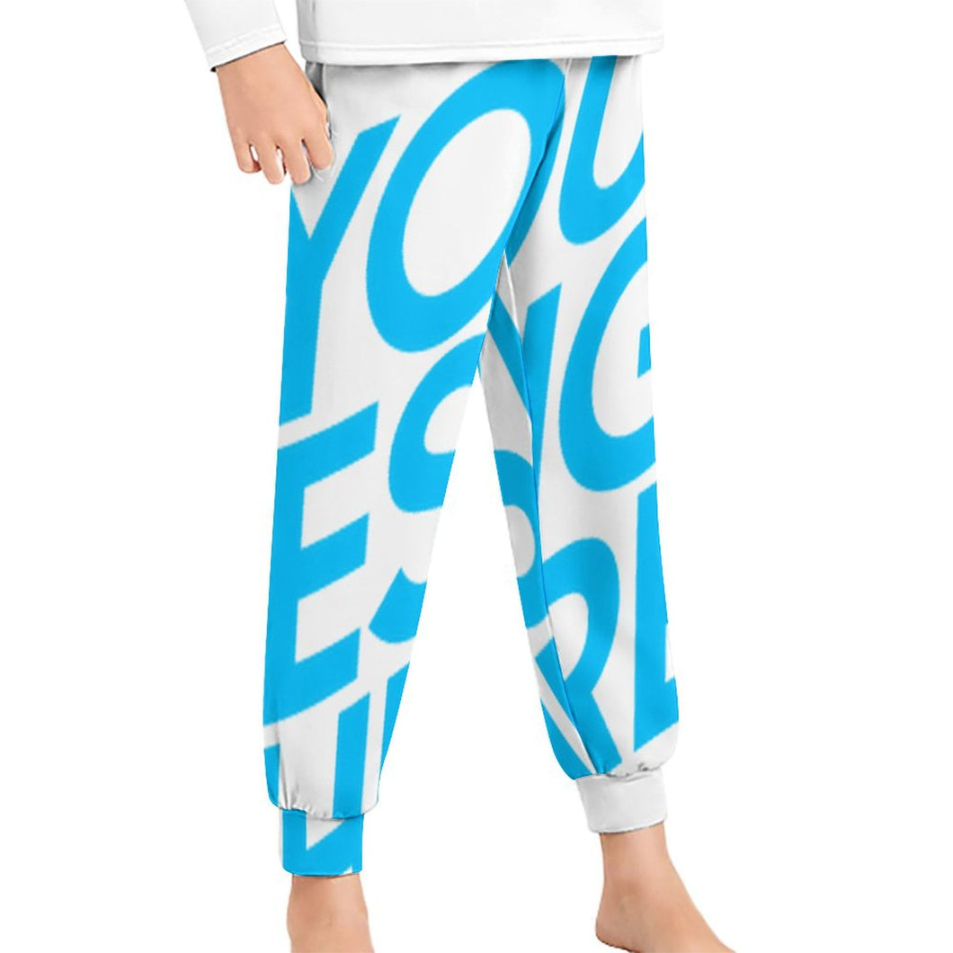 Einzelbild-Design Kinder Jungen/Mädchen Pyjama Hose Schlafanzughose Schlafhose D29P Unisex mit Foto Design Motiv Text selbst gestalten und bedrucken