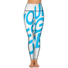 Lade das Bild in den Galerie-Viewer, Hochwertige Personalisierte Yoga Hose Leggings CE003 mit zwei Seitentaschen mit Fotos Muster Text Logo selbst gestalten und bedrucken
