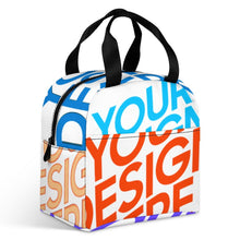 Lade das Bild in den Galerie-Viewer, Multi-Image-Druck Große Lunchtasche Kühltasche Isoliertasche Lunchbag Thermotasche mit Reißverschluss mit Fotos Muster Text Logo selbst gestalten und bedrucken
