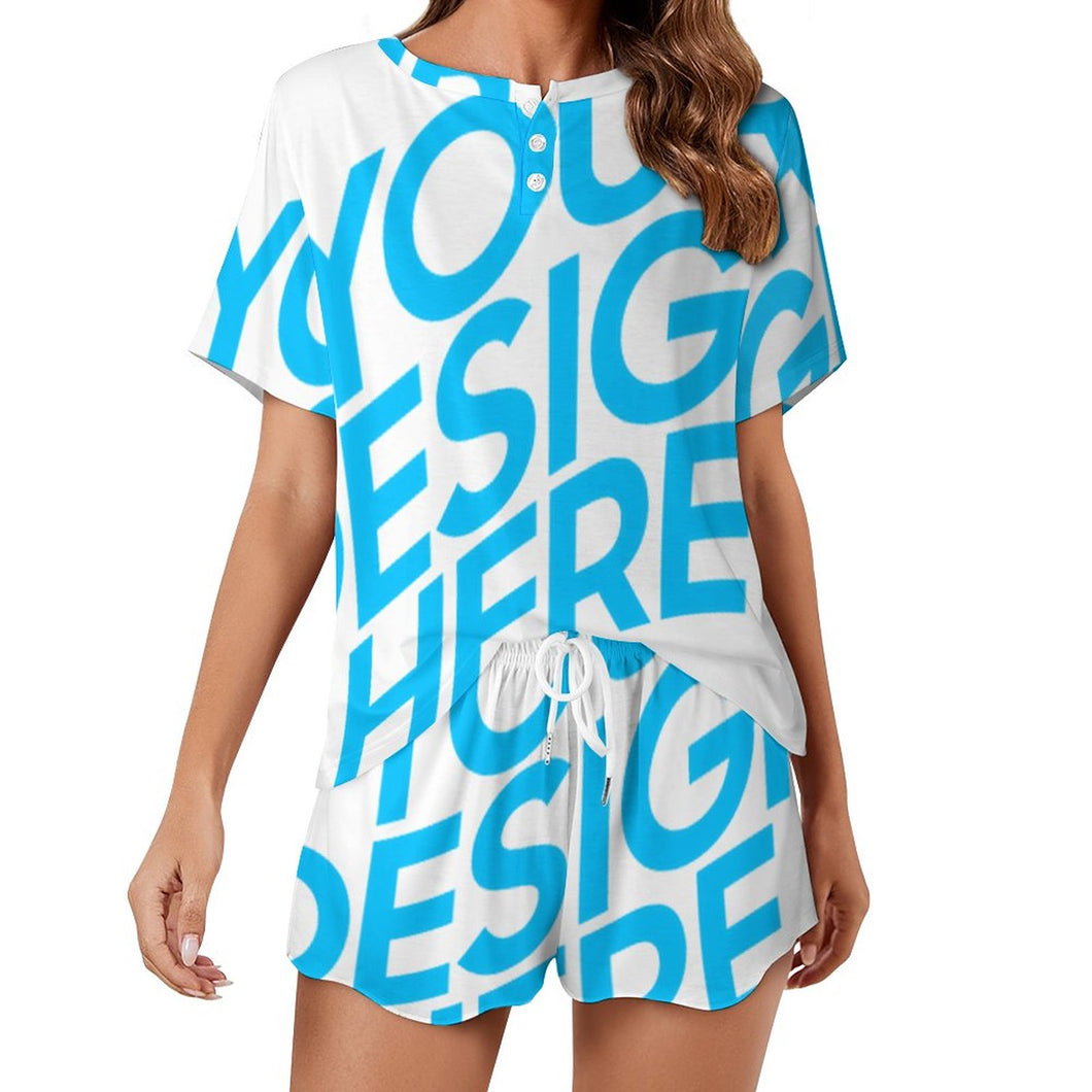 Einzelbilddruck Damen / Frauen Freizeitanzug Hausanzug T-Shirt & Shorts UTZ mit Fotos Muster Text Logo selbst gestalten und bedrucken