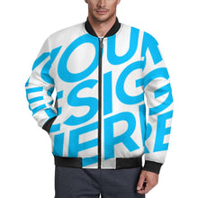 Lade das Bild in den Galerie-Viewer, Einzelbild-Design Herren / Männer Jacke Bomber Jacket mit Zipper BMJ mit Foto Design Motiv Text selbst gestalten und bedrucken
