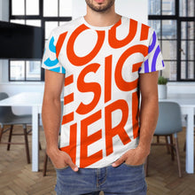 Lade das Bild in den Galerie-Viewer, Multi-Image-Druck Voll Druck 100% Baumwolle Männer / Herren Premium T-Shirt mit Fotos Muster Text Logo selbst gestalten und bedrucken
