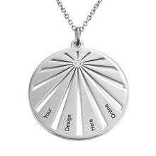 Lade das Bild in den Galerie-Viewer, Damen &quot;Rund&quot; Halskette Familienkette mit Anhänger aus 925 Sterling Silber X0010 mit Vergoldung / Rosévergoldung mit Gravur selbst gestalten
