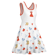 Lade das Bild in den Galerie-Viewer, Runder Kragen, ohne Ärmel, Kurzes und casuales Kleid für Damen Frauen mit Ihrem eigenen Design Logo oder Foto selbst gestalten und bedrucken
