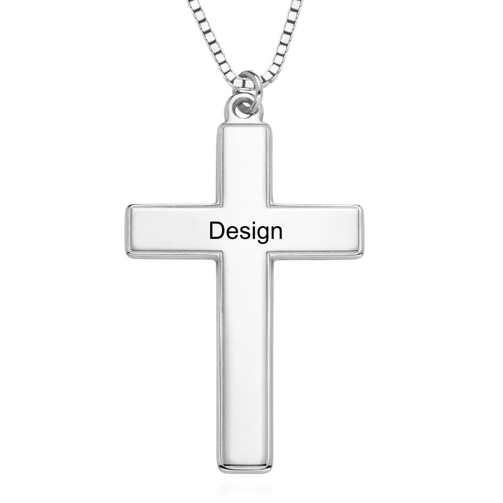 Herren 925 Sterling Silber 58mm KREUZ CZ Brillant Ewigkeit Charm