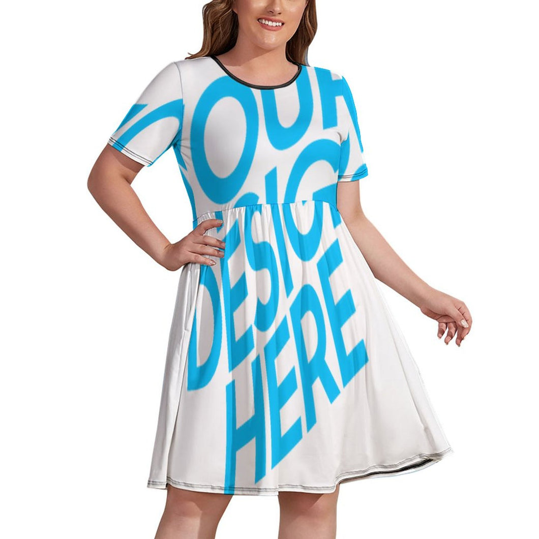 Große Größen - Modisches Langarmkleid Sommerkleid mit zeitlosen Fashion-Design NZ034 - Damen / Frauen - selbst gestalten und bedrucken