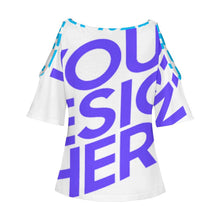Lade das Bild in den Galerie-Viewer, Multi-Image-Design Allover-Druck Große Größen Sexy Schulterfreie TShirt Off Shoulder T-Shirt AVT Damen / Frauen selbst gestalten und bedrucken
