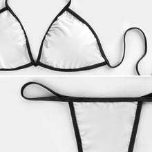 Lade das Bild in den Galerie-Viewer, Damen / Frauen Einzelbild-Design Push-Up Triangel Bikini Set 2-teilig Bademode J195D57 mit Schnüren BH + String mit Ihrem Design Motiv Foto Text selbst gestalten und bedrucken
