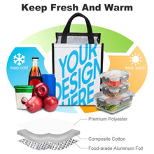 Lade das Bild in den Galerie-Viewer, Faltbare 2 Seitentaschen Polyester Lunchtasche Kühltasche Isoliertasche Lunchbag Thermotasche mit Tragegriff mit Foto / Text selbst gestalten und bedrucken
