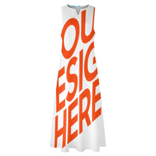 Lade das Bild in den Galerie-Viewer, Multi-Image-Druck Große Größen Damen / Frauen Maxikleid Lang Kleid ärmellos GQ mit Fotos Muster Text Logo selbst gestalten und bedrucken
