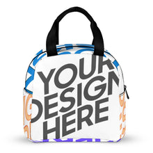 Lade das Bild in den Galerie-Viewer, Multi-Image-Druck Große Lunchtasche Kühltasche Isoliertasche Lunchbag Thermotasche mit Reißverschluss mit Fotos Muster Text Logo selbst gestalten und bedrucken
