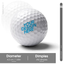 Lade das Bild in den Galerie-Viewer, Doppelseitiger Druck Personalisiert Golfball JJ0526010 mit Fotos Muster Text Logo selbst gestalten und bedrucken
