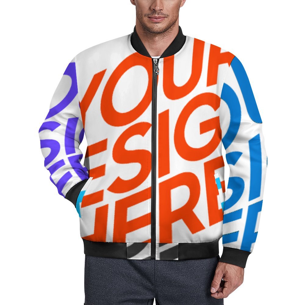 Multi-Image-Design Herren / Männer Jacke Bomber Jacket mit Zipper BMJ mit Foto Design Motiv Text selbst gestalten und bedrucken