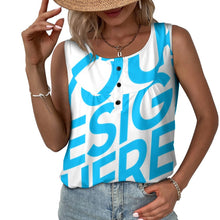 Lade das Bild in den Galerie-Viewer, Einzelbilddruck Ärmelloses T-Shirt BCT Damen mit Foto Muster Text Logo selbst gestalten und bedrucken
