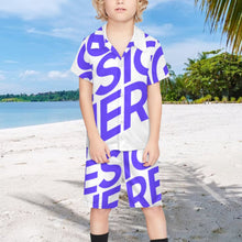 Lade das Bild in den Galerie-Viewer, Einzelbild-Design Kinder Jungen Kurzärmeliges Shirt &amp; Shorts Strand Set (2-tlg) A27TZ mit Foto Design Motiv Text selbst gestalten und bedrucken
