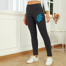 Lade das Bild in den Galerie-Viewer, Thermoleggins Super Dicke Lang High Waist Fleece Hose Winter Warme Jogginghose Grössen Elastische Strumpfhosen Damen Frauen mit Foto Text selbst gestalten und bedrucken
