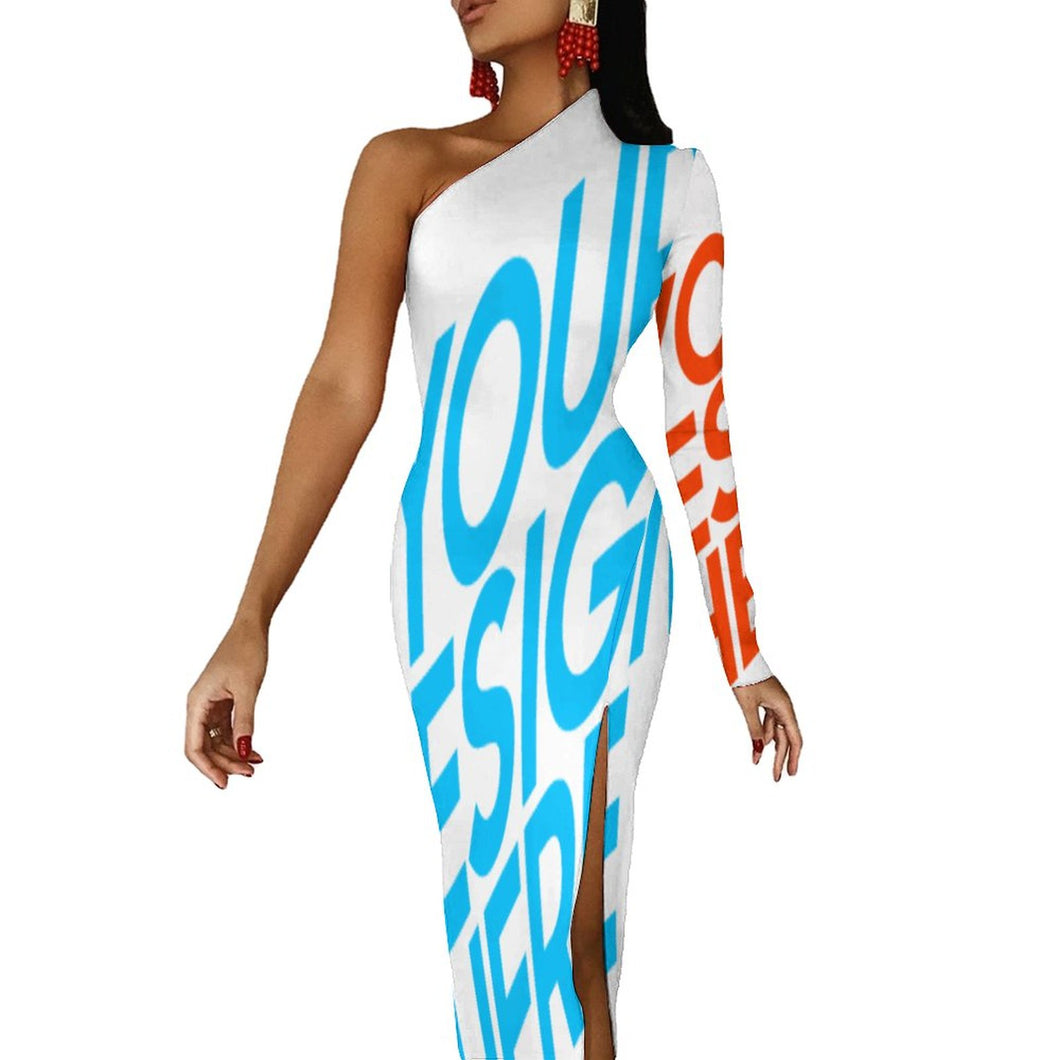 Split-Kleid mit einem Ärmel BIQ mit Fotos Muster selbst gestalten und bedrucken