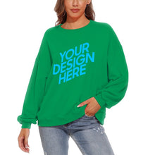 Lade das Bild in den Galerie-Viewer, Dicker Rundhalspullover Sweatshirts mit Puffärmel Vorderdruck D85 für Damen Frauen mit Foto selbst gestalten und bedrucken
