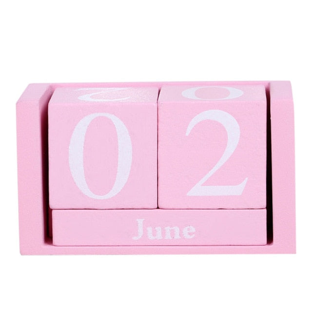 Netter Vintage Desktop Holz Alphabet Kalender 2021