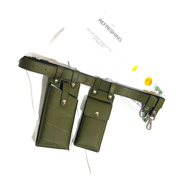 Lässige Luxus-Damengürteltasche aus Leder