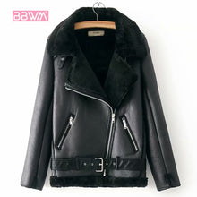 Lade das Bild in den Galerie-Viewer, Winterwarme Damen Motorrad Motorrad Samt kurze Jacke
