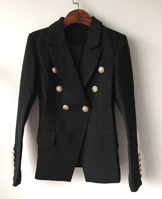 Zweireihige Metalljacke mit Löwenknopf aus Metall für Damen