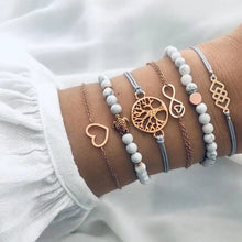 Lade das Bild in den Galerie-Viewer, Gemischtes mehrgrafisches mehrschichtiges Kettenarmband im böhmischen Stil
