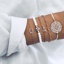 Lade das Bild in den Galerie-Viewer, Gemischtes mehrgrafisches mehrschichtiges Kettenarmband im böhmischen Stil
