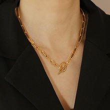 Lade das Bild in den Galerie-Viewer, 17KM weibliche große Halskette &amp; Herren Retro geometrische Goldkette
