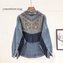 Lade das Bild in den Galerie-Viewer, Jeansjacke Koreanische Blumenstickerei Wildlederjacke Damenjacke
