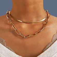 Lade das Bild in den Galerie-Viewer, 17KM weibliche große Halskette &amp; Herren Retro geometrische Goldkette
