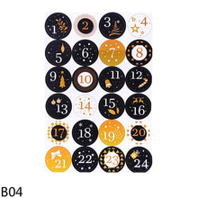Lade das Bild in den Galerie-Viewer, 1 Stück 4,5 cm Weihnachtskalender Nummer Aufkleber DIY Weihnachtsdekoration Etikett
