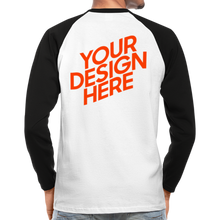 Lade das Bild in den Galerie-Viewer, Langarm Baseball T-Shirt Herren/Männer selbst gestalten und bedrucken - Weiß/Schwarz
