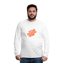 Lade das Bild in den Galerie-Viewer, Premium Longsleeve Shirt Herren/Männer selbst gestalten und bedrucken - Weiß
