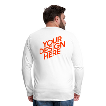 Lade das Bild in den Galerie-Viewer, Premium Longsleeve Shirt Herren/Männer selbst gestalten und bedrucken - Weiß
