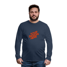 Lade das Bild in den Galerie-Viewer, Premium Longsleeve Shirt Herren/Männer selbst gestalten und bedrucken - Navy
