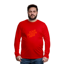 Lade das Bild in den Galerie-Viewer, Premium Longsleeve Shirt Herren/Männer selbst gestalten und bedrucken - Rot
