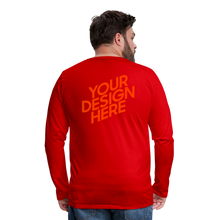 Lade das Bild in den Galerie-Viewer, Premium Longsleeve Shirt Herren/Männer selbst gestalten und bedrucken - Rot
