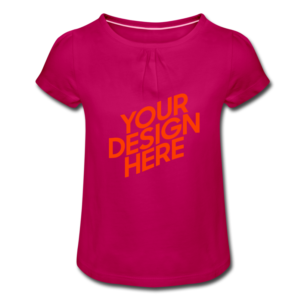 T-Shirt with Ruffles selbst gestalten und bedrucken - Fuchsia