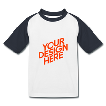 Lade das Bild in den Galerie-Viewer, Kids’ Baseball T-Shirt selbst gestalten und bedrucken - Weiß/Navy
