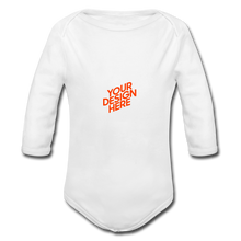 Lade das Bild in den Galerie-Viewer, Organic Longsleeve Baby Bodysuit selbst gestalten und bedrucken - Weiß

