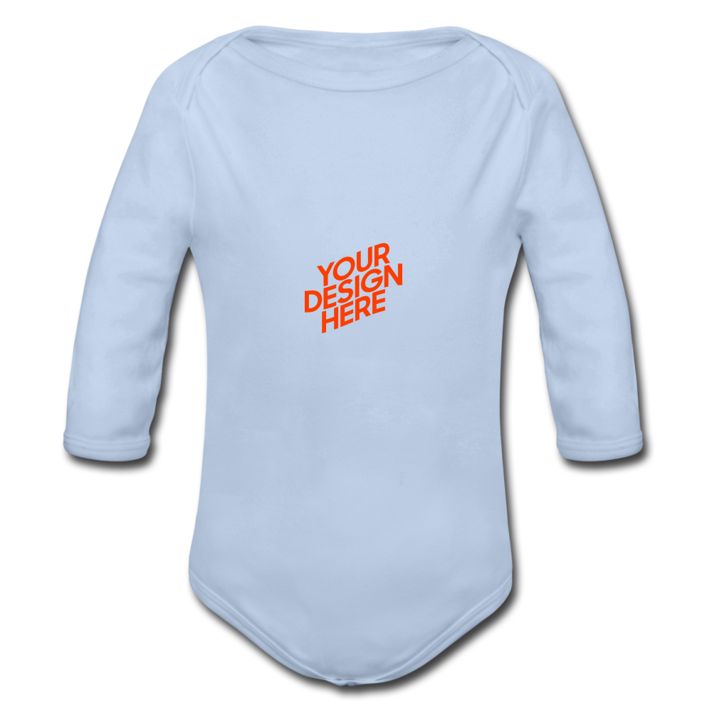 Organic Longsleeve Baby Bodysuit selbst gestalten und bedrucken - Sky